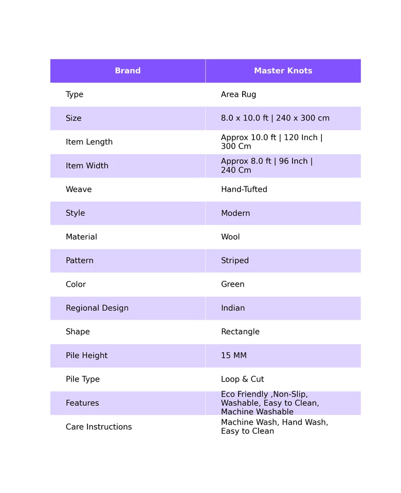 Indio Verde Lana Alfombras 2.4x3m a Rayas Bohemio Alfombra Mechón a Mano - Imagen 2 de 4