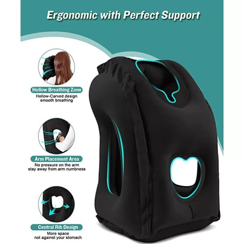 Cojín de aire inflable almohada de viaje para avión oficina reposapiés BALCK - Imagen 3 de 14