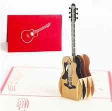 Guitar, Pop Up Card, 3D Popup Greeting Cards for all occasion