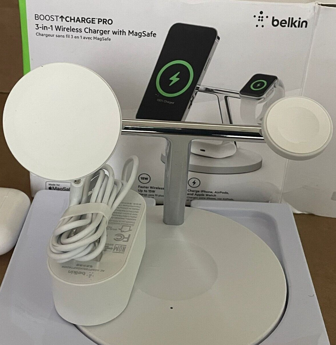 Base de carga inalámbrica 3 en 1 BOOST↑CHARGE PRO de Belkin con