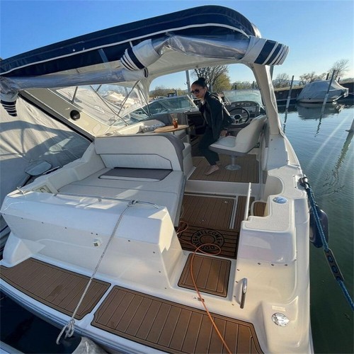 Custom-Fit EVA Teak Deck Flooring for 1999 Bayliner 2855 Swim Platform - Picture 8 of 24