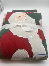 Santa Throw Quilt Appliqu 47x57 Packaging Original Old Sears Roebuck Flaw READ
