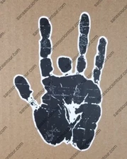 Grateful Dead - Jerry Garcia Distressed Handprint 6 inch lot sticker, JGB, SYF