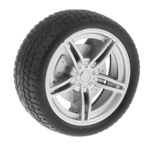 30mm 5 Speichen Kunststoff Felgen mit weichen Gummireifen für RC Car - Bild 3 von 9