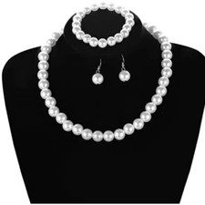 Faux Pearl 3pcs Elegant Jewelry Set