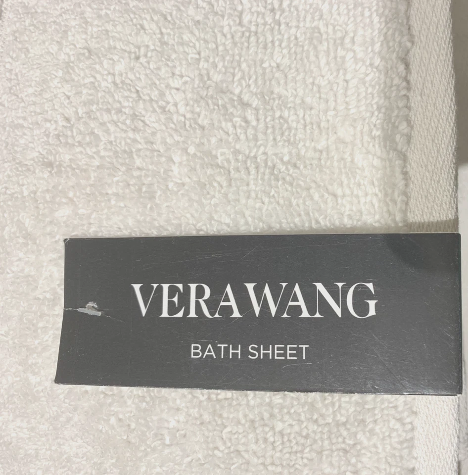 CONJUNTO DE 2 Novo Lençol de Banho VERA WANG Esculpido LOGOTIPO Agr Creme 34 X 64 pol - Imagem 4 de 4