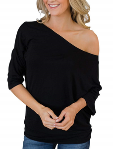 black half shoulder top