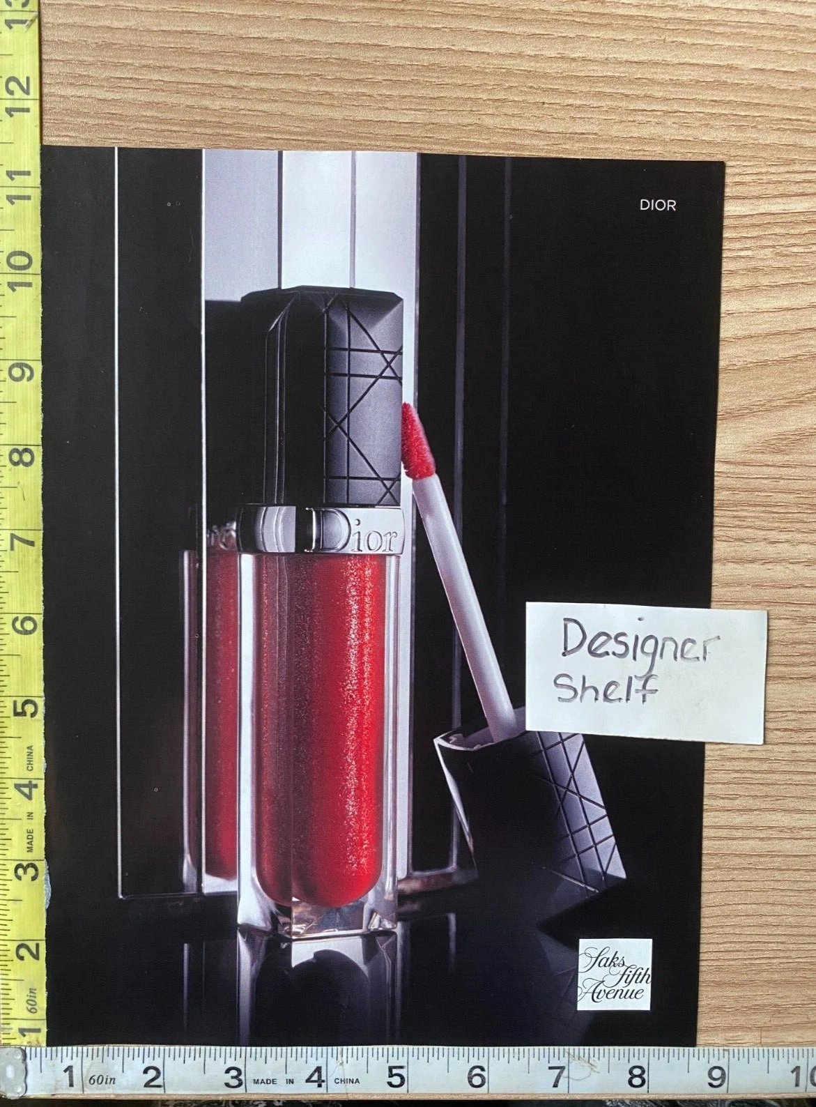 Dior Red Lip Gloss Saks Fifth Avenue Fashion Magazine Print Publicité