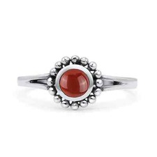 8.6mm Beaded Flower Vintage Style Round Ring Lab Created 925 Sterling Silver