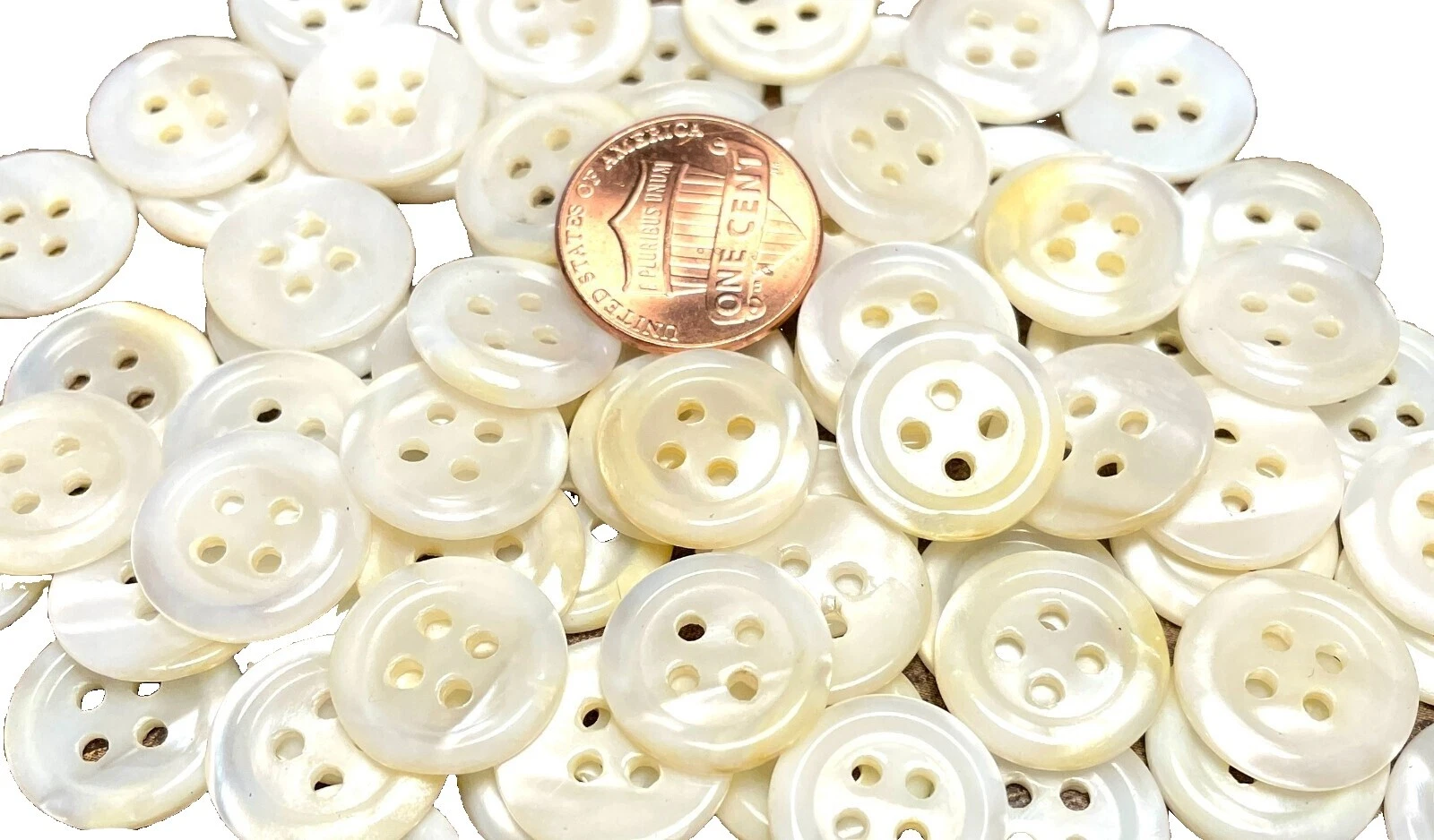 Pearl Drapery 4-Hole Flat Button Sewing Buttons