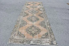 Vintage Rug, 4.5x12.5 ft Runner Rug, Turkish Rug, Wool Rug, Kitchen Rugs