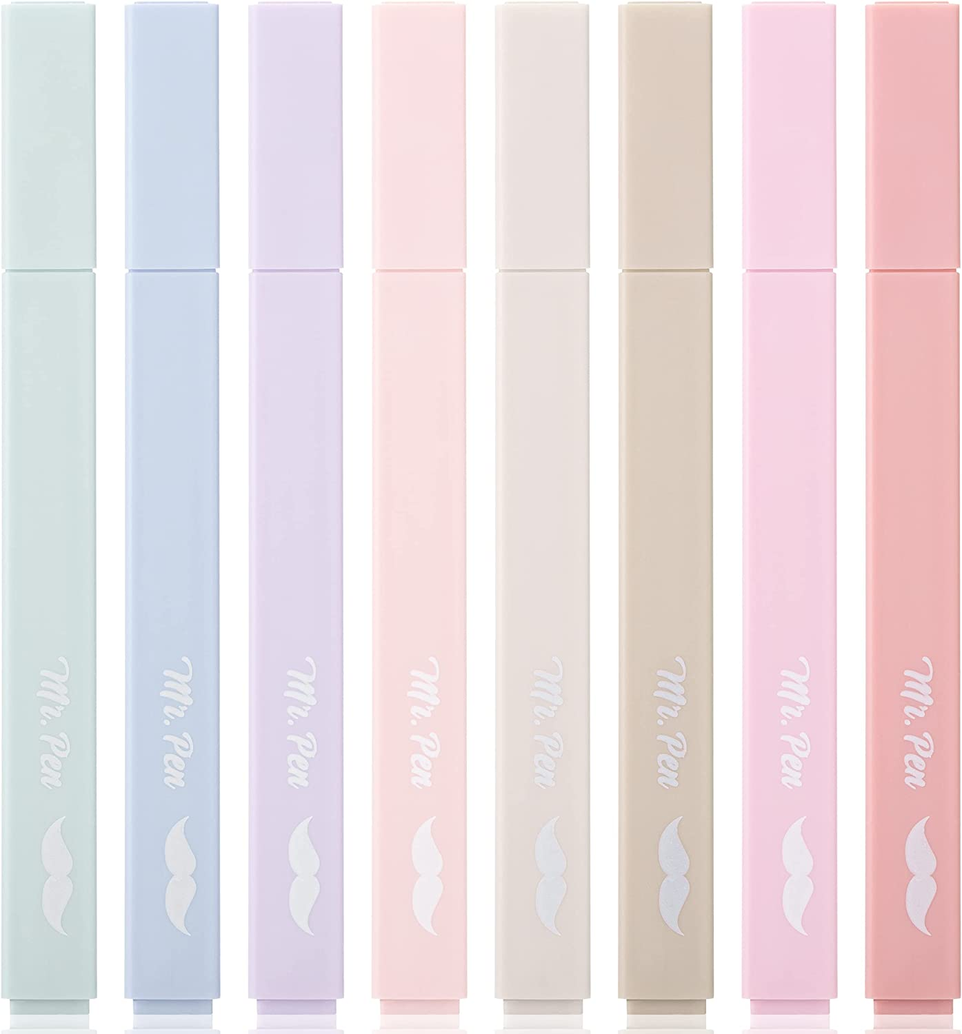 - Aesthetic Highlighters, 8 Pcs, Chisel Tip, Muted Pastel Color, No Bleed Bible-image