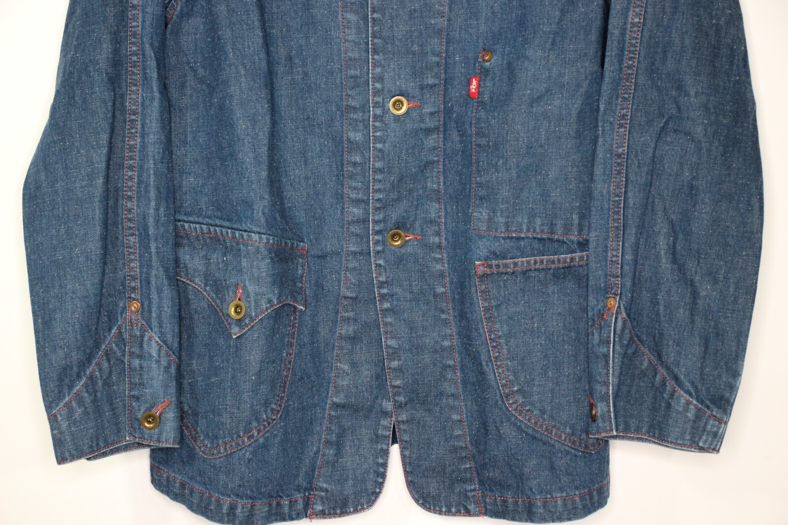 Levis Mens Medium Red Tab SAMPLE Chore Denim Jack… - image 6