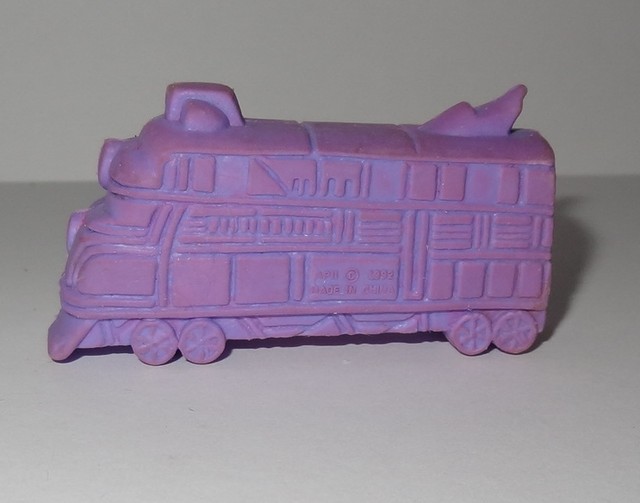 Train Electric Engine Eraser Lavender Rubber Toy Novelty 1992 eBay