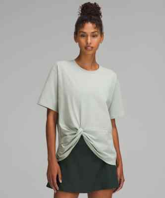 Lululemon Twist-Front Oversized T-Shirt Size  XS Color Jade Grey Green