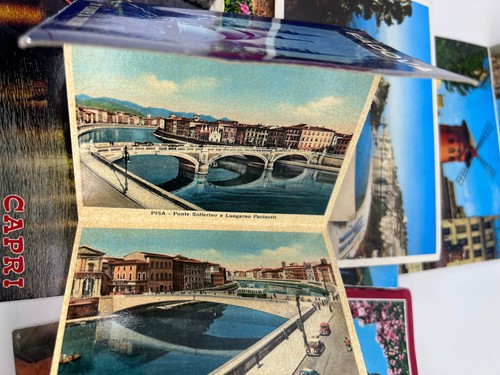 Postcards FOLD OUT attraction CARD LOT France Paris Taramina Ravenna Italy 1950 - Picture 14 of 17
