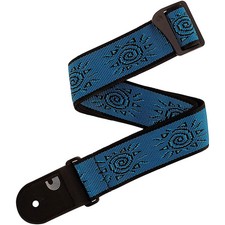 D'Addario Vintage Planet Waves Suns Guitar Strap Blue