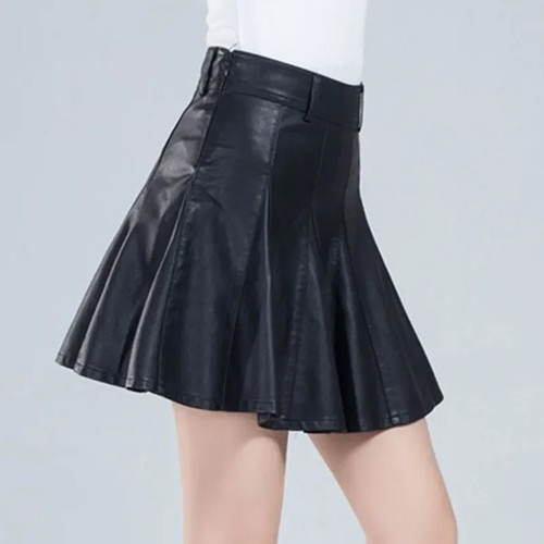 Damen Röcke Elegant Übergröße Neu Mode Koreanischer Stil Echt Echtleder Ski - Bild 2 von 12