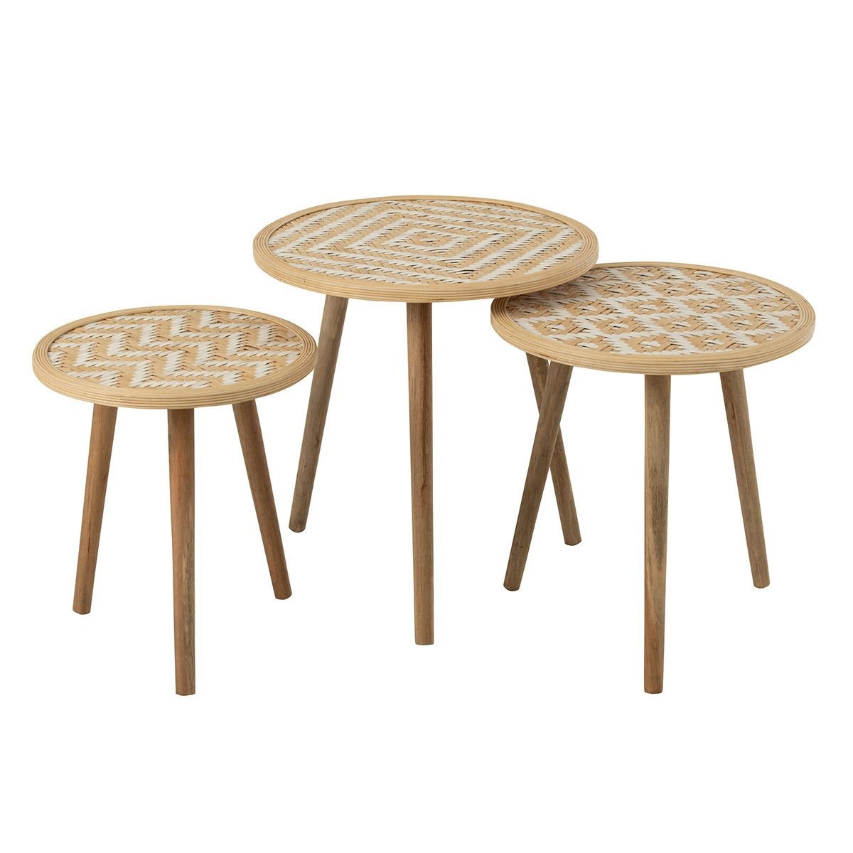 Table gigogne Baudoin 55cm en bois naturel au design scandinave épuré