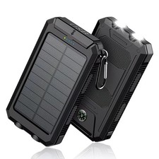 Solar Power Bank Pack Waterproof USB LED Battery Charger Phone UK