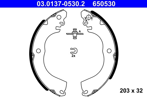 Jeu de mâchoires de frein ATE 03.0137-0530.2, garniture premium anti-usure