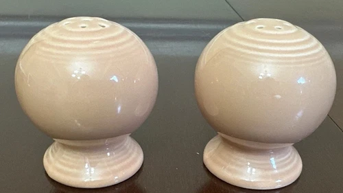 Vintage Fiesta Fiestaware Apricot Retired Round Salt & Pepper Shakers