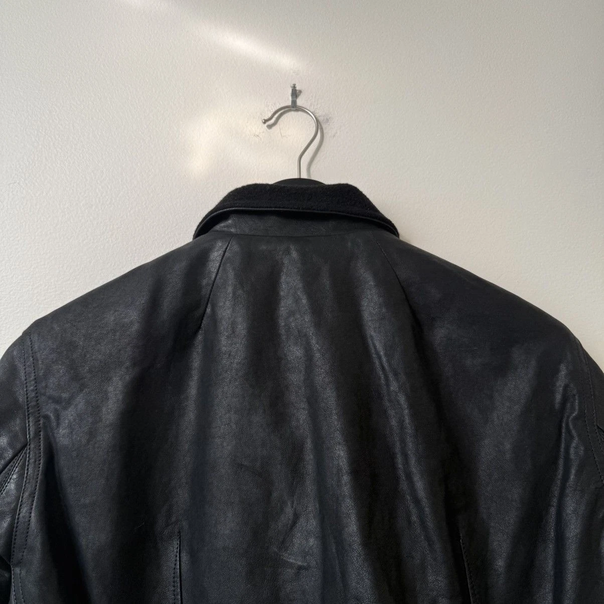 Rick Owens Stooges Leather Biker Jacket Cashmere Lining Black Sz IT 50 Italy - product detail image 20