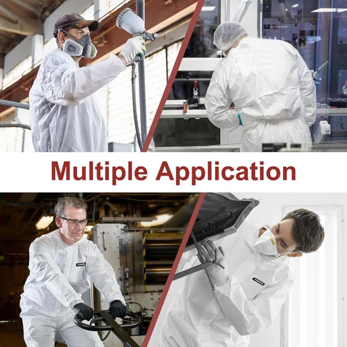 Hazmat Suit Disposable Coverall | Heavy Duty Full Body Painters Suit in 7 Sizes image 7
