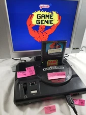 Game Genie Genesis black label Sega GameGenie cheat code cartridge adapter