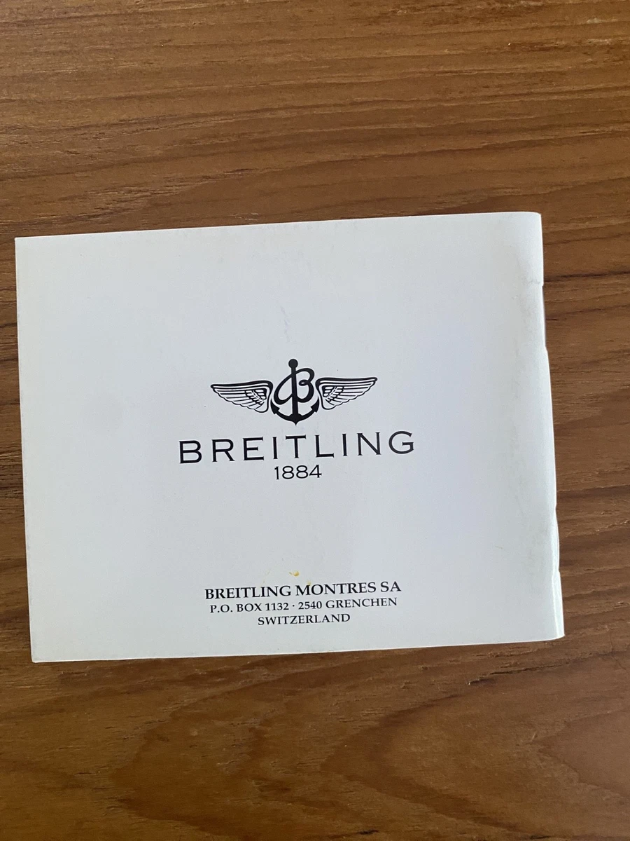 Breitling Booklet instrucciones descripción - Chrono Sirius