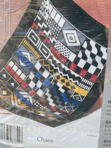 VINTAGE 80'S 90'S BIEDERLACK OF AMERICA FUNKY COLORFUL "CHAOS" 60x80 BLANKET NEW - Picture 2 of 6