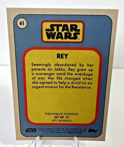 2023 Topps Jakku Rey Photo Variation #41 Star Wars Throwback Thursday tbt - Picture 5 of 14