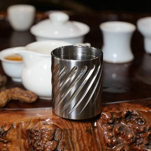 Ultralight Solid TC4 Titanium Alloy Travel Wine Glass Tea Cup Mugs 140ML W/Straw - Picture 12 of 16