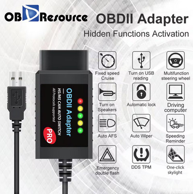 ELM327 Auto Scanner Diagnostic Coding Tool V1.5 USB OBD2 Adapter For Ford Mazda