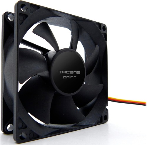 Tacens Anima AF8, PC Fan 8cm, 12v, 14dB, 7 Blades, 1800RPM, Black - Afbeelding 3 van 6