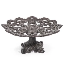 Sungmor Vintage Cast Iron Cake Stand, Ornate Pedestal Dessert Plate for Cupcakes