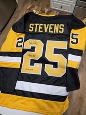 KEVIN STEVENS PITTSBURGH PENGUINS AUTOGRAPH JERSEY BECKETT COA & JSA PUCK 