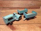 Vintage Set 1960's Tonka  Airport Tractor & Carts Pressed Steel - PARTS!