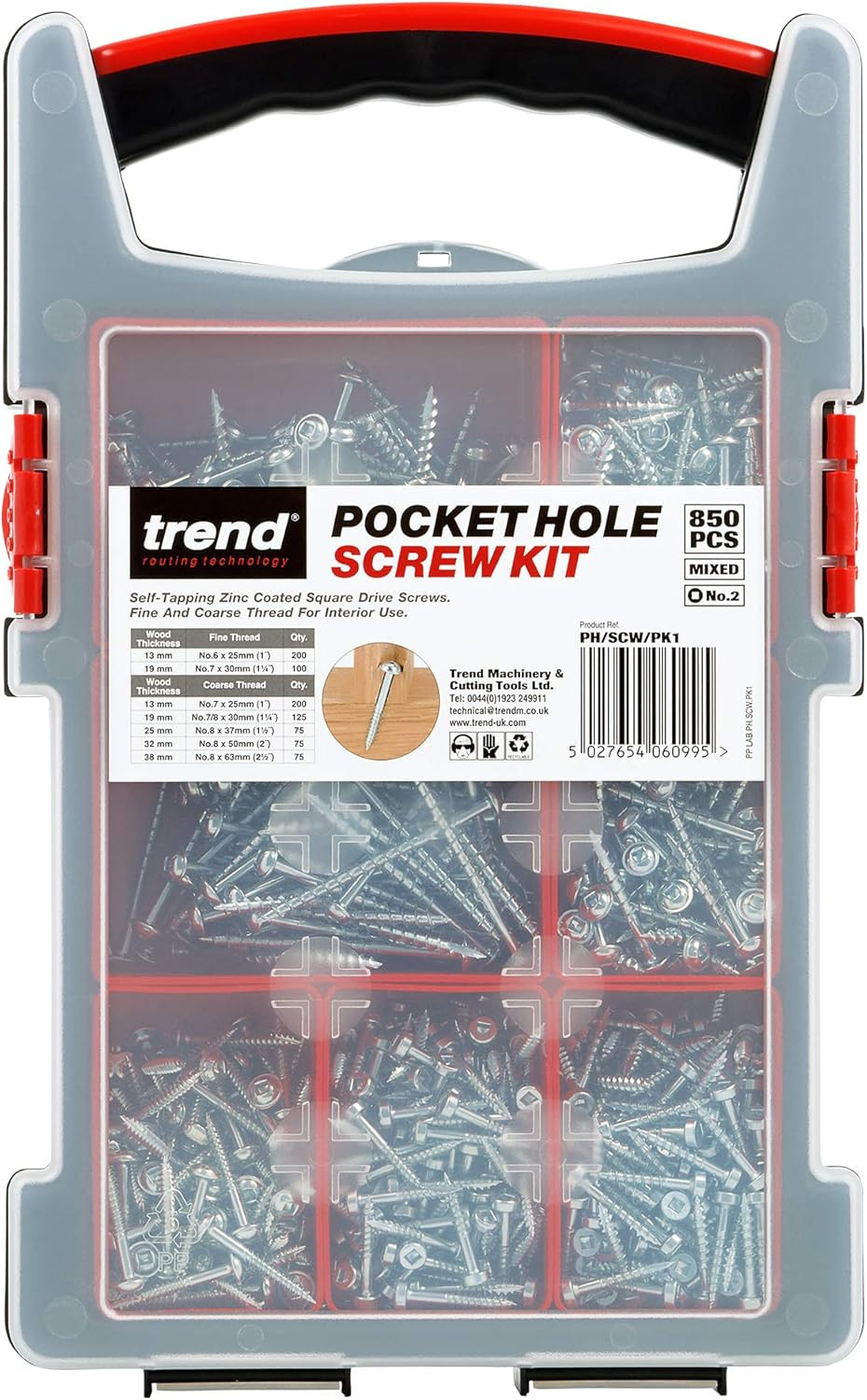 Assortimento 850 Viti per Fori a Tasca - Kit Completo Fissaggio Invisibile