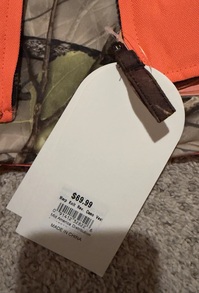 WFS Reversible Camo/Blaze Orange Insulated Hunting Vest SIZE XL RETAIL $69.99 - Image 3 of 3