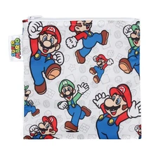 Bumkins Nintendo Reusable Sandwich and Snack Bags, for Kids School Lunch and for
