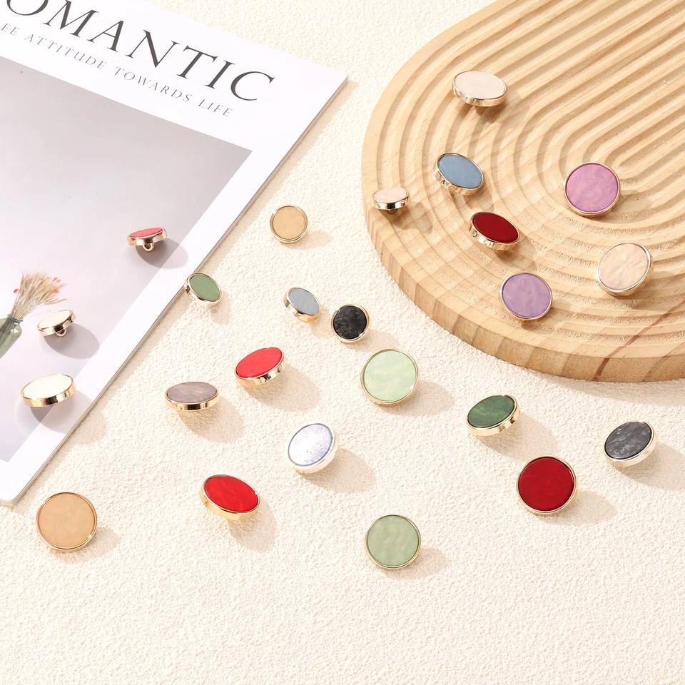 5Pcs Round Button, 18mm/0.7" Resin Decorative Pattern Button, Light Green - Image 4 of 4