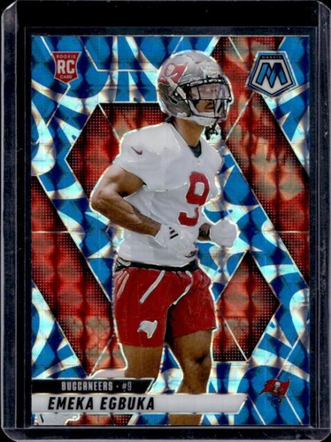 2025 Panini Mosaic Emeka Egbuka Rookies RC Reactive Blue Prizm #376 Buccaneers