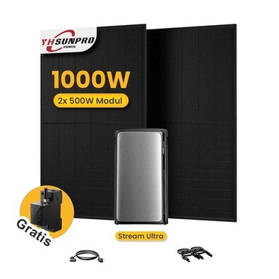 EcoFlow STREAM Ultra Speicher 1,92kWh 1000W Balkonkraftwerk mit Smart Meter