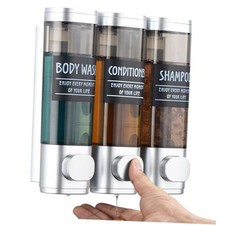 Shampoo and Conditioner Dispenser, Shower Dispenser 3 Chamber Silver 3 Chamber