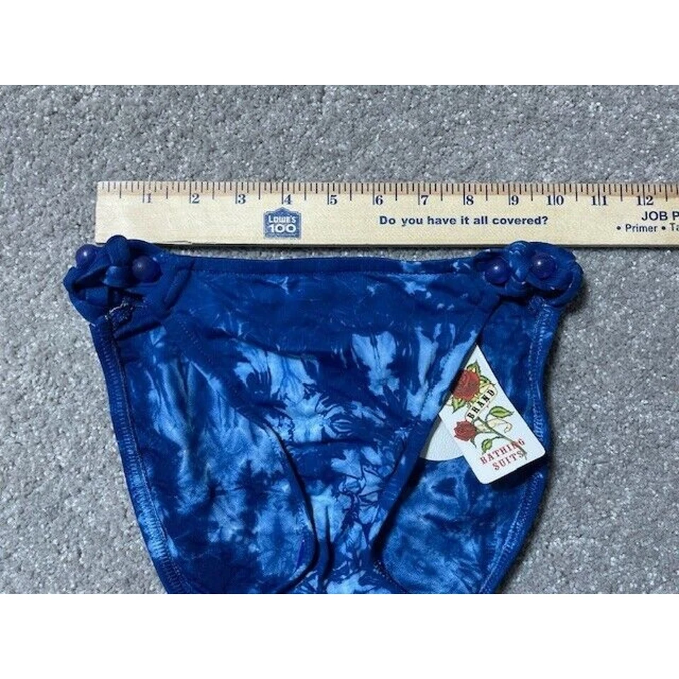 Parte inferior de natación de bikini de tiro bajo Lucky Brand XS Hipster Tie Dye Boho Y2K Hippie Foto 4 de 4