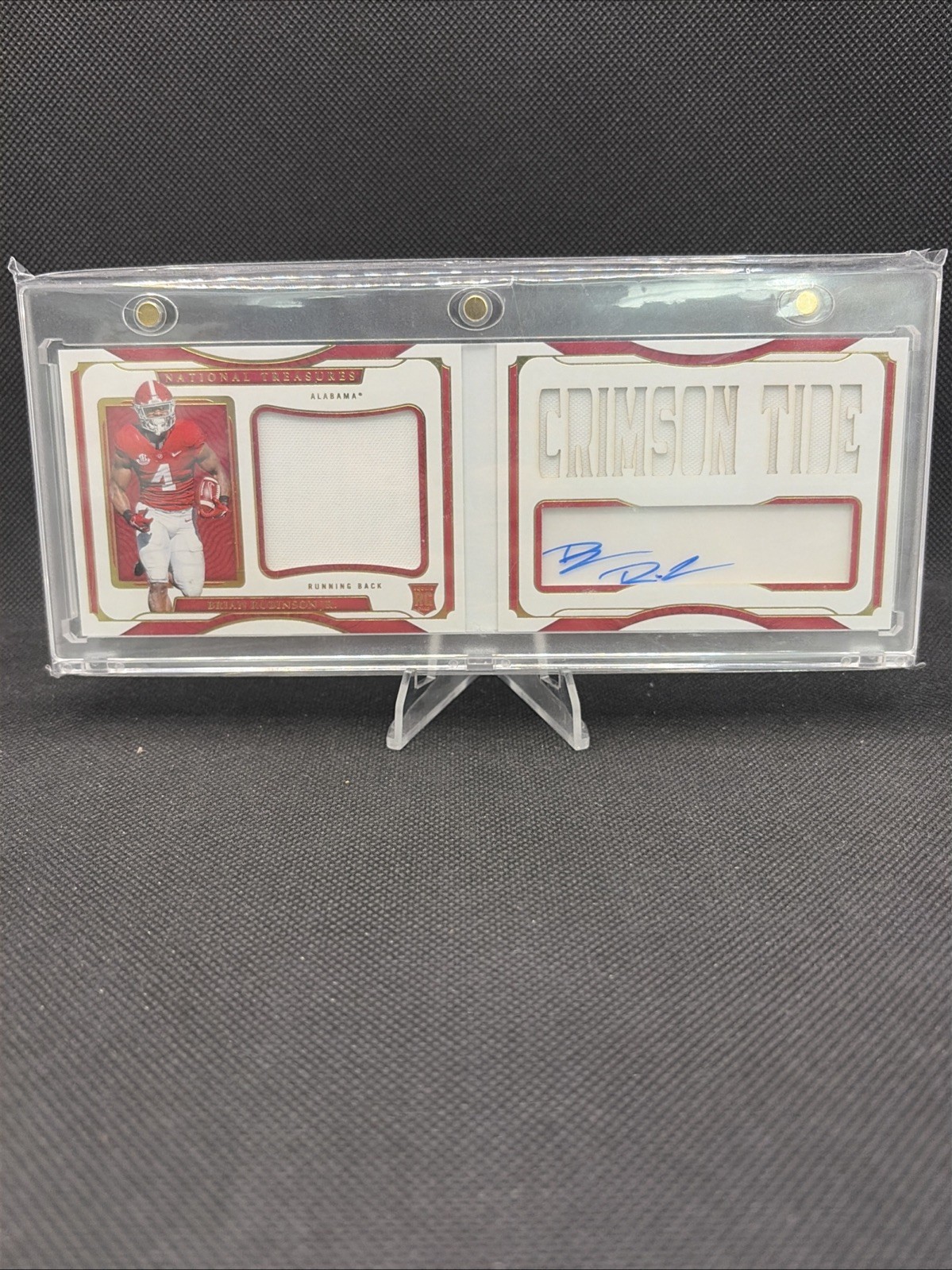 Brian Robinson Jr. Panini National Treasures Rookie Material Signature #BRO Base