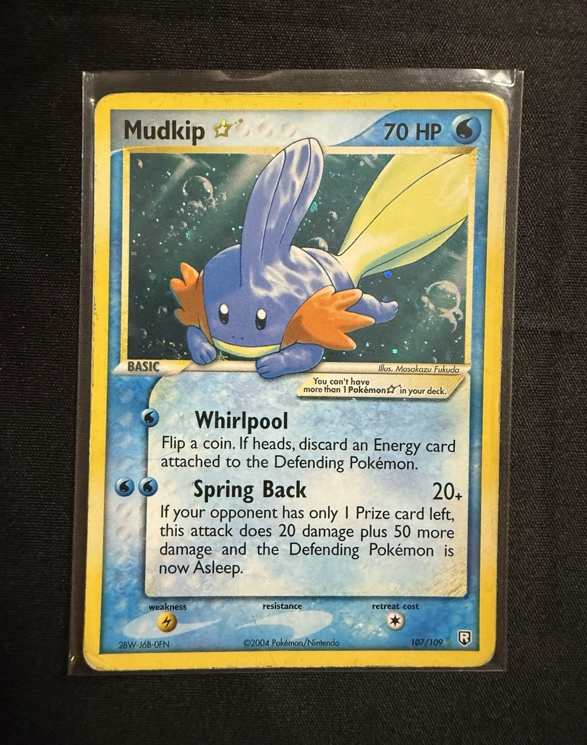 Gold Star Mudkip 107/109 Holo Pokemon TCG Pokemon Card Nintendo 70 HP 2004 EN