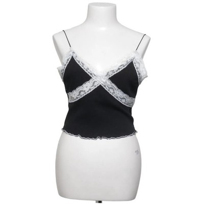 Kaiia, Crop Top, Größe: 40, Schwarz/Weiß, Elasthan/Polyester/Viskose #zhk