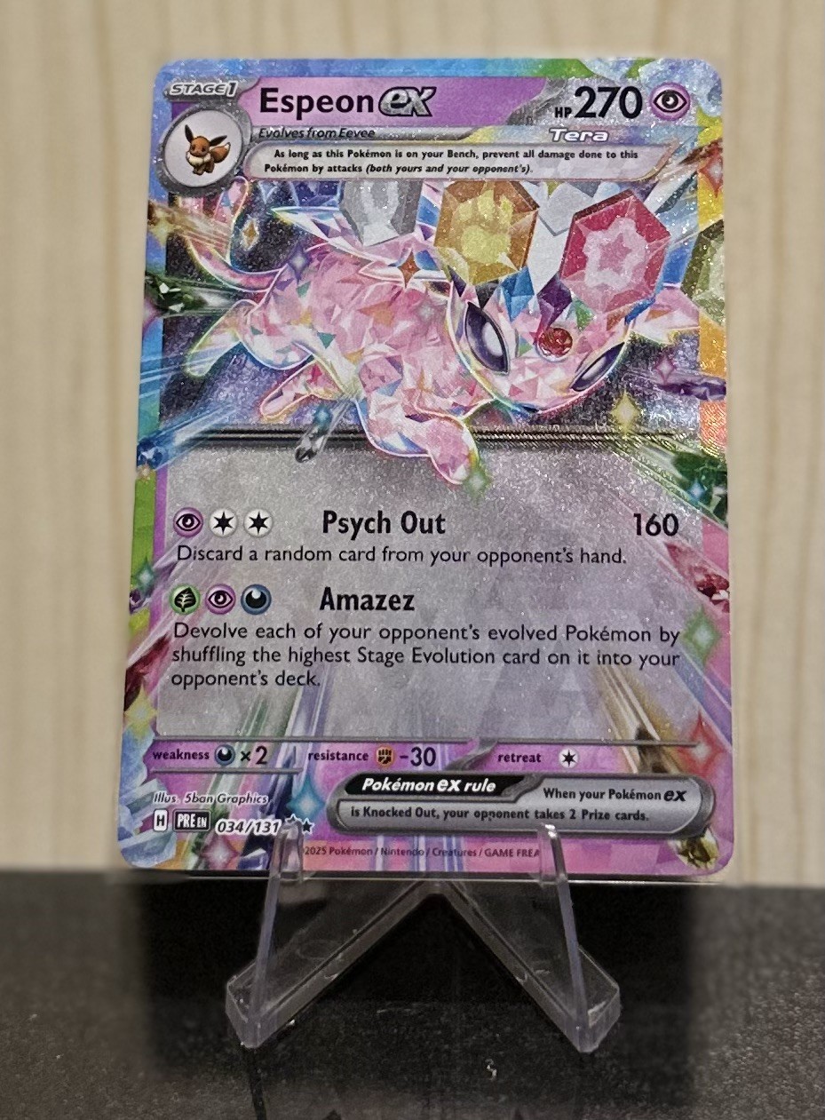 Pokemon Card Espeon EX 034/131 Prismatic Evolutions Ultra Rare Near Mint